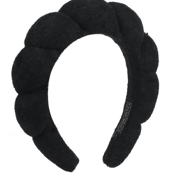Zenana Spa Sponge Terry Towel Hair Headband, Black - Picture 2 of 3
